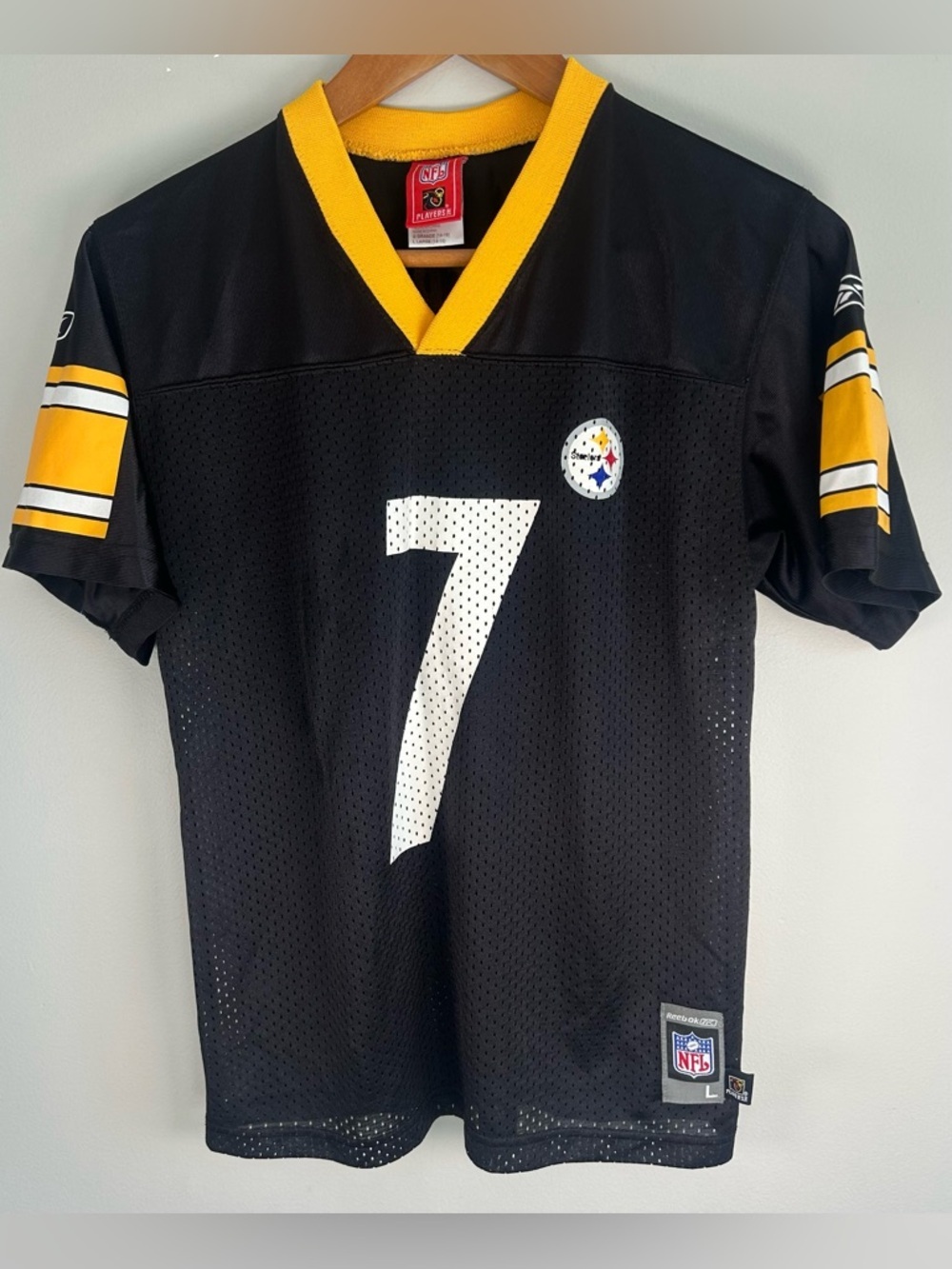 Reebok NFL Ben Roethlisberger Pittsburgh Steelers Jersey Size Youth L Like New